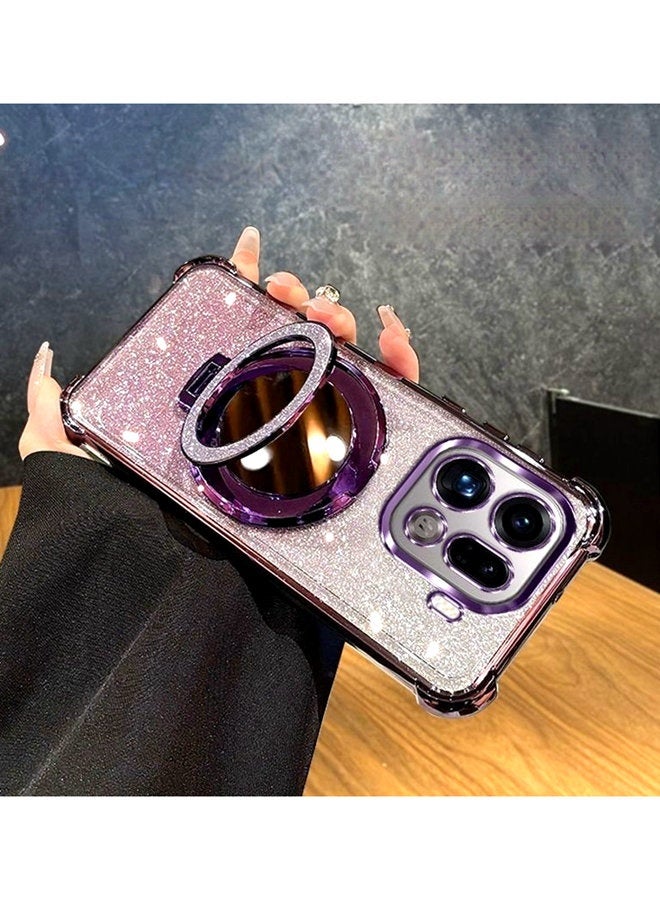 Magnetic Glitter for Oppo Find X9 Pro Case，Camera Lens Protector，Sparkly Stand，Makeup Mirror，Support Wireless Charging， Luxury Gradient Shockproof Oppo Find X9 Pro 5G Cover - Image 1